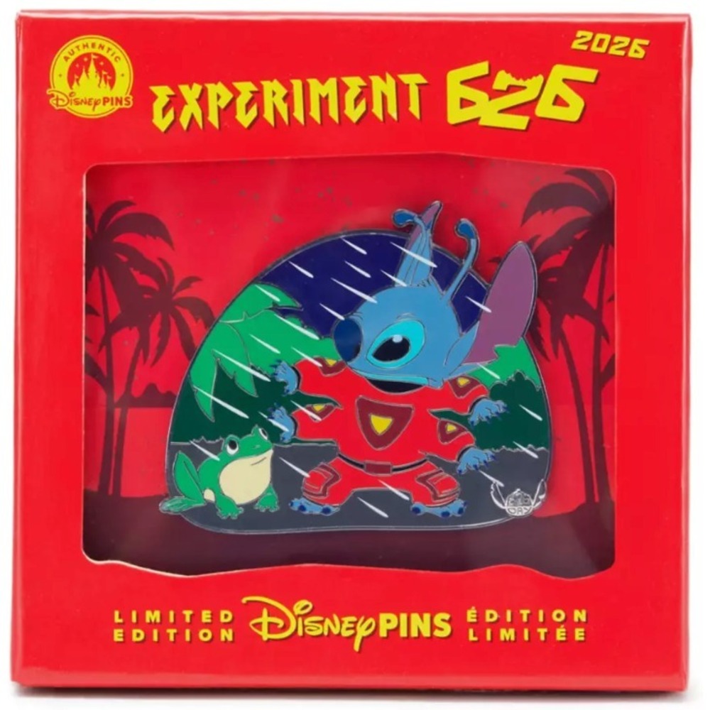 Disney Pin Experiment 626 Stitch Day Stitch & Frog Mini Jumbo Pin LE 3200